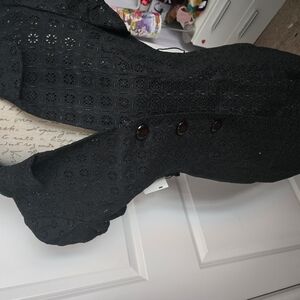 Elegant Black Blazer With Button Detail And Skirt (2 Piece Set)